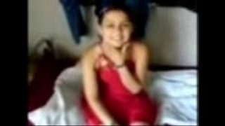 desi cute girl i,n red dress having a nice doggie fuck with her lover Video