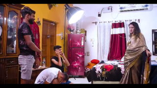 Desi Indian Big Boobs Aunty Real Threesome Sex With Nephews Video
