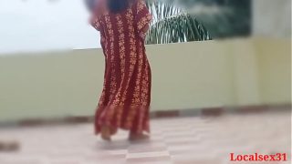 Hot Desi Village Married Bhabi in Red Saree Fucking with her lover at home
