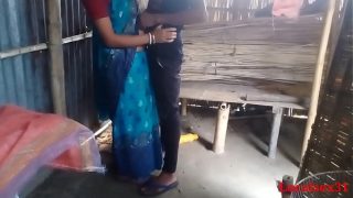 Sky Blue Saree Hot Bhabhi Fucking with Her Brother in Law with clear Audio Video